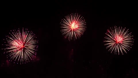 Real Fireworks display night background. Colorful fireworks festival and New  Stock Footage 222774232