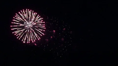 Real Fireworks Exploding Celebration Frame Fill in the night sky Video stock 91915004