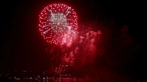 Real fireworks exploding celebration fra... | Stock Video | Pond5