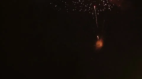Real Fireworks Gold Video stock 7759343