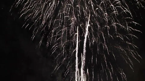 Real Fireworks Silver Rain Video stock 7759323