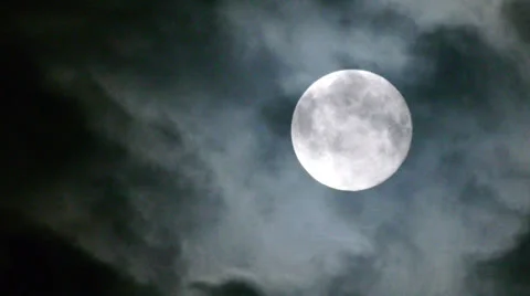 Real Full Moon night clouds creepy no CG 24P Stock Footage