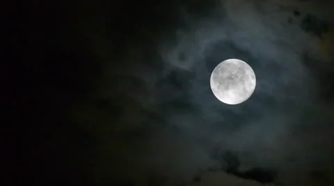 Real Full Moon night clouds creepy no CG 24P Stock Footage 24971880