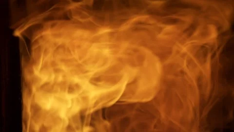 Real Ground Fire Burning with Flames and Smoke – Cinematic Fire Background 動画素材 343549845