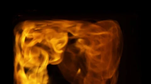 Real Ground Fire Burning with Flames and Smoke – Cinematic Fire Background 库存影片 343549881