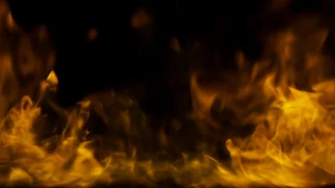 Real Ground Fire Burning with Flames and Smoke – Cinematic Fire Background 動画素材 343550033
