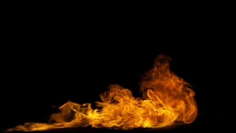 Real Ground Fire Burning with Flames and Smoke – Cinematic Fire Background 스톡 동영상 343550245