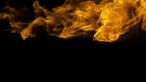Real Ground Fire Burning with Flames and Smoke – Cinematic Fire Background Video stock 343550332