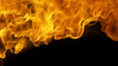Real Ground Fire Burning with Flames and Smoke – Cinematic Fire Background Vídeos de archivo 343550636