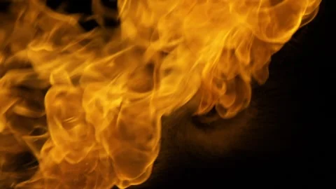 Real Ground Fire Burning with Flames and Smoke – Cinematic Fire Background 库存影片 343550660
