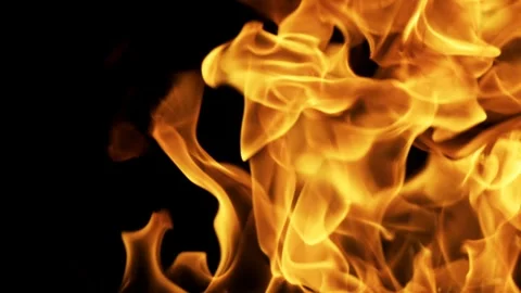 Real Ground Fire Burning with Flames and Smoke – Cinematic Fire Background Video stock 343553529