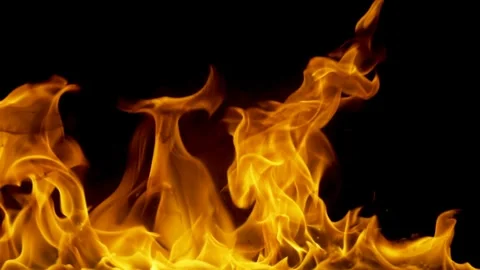 Real Ground Fire Burning with Flames and Smoke – Cinematic Fire Background 库存影片 343553723