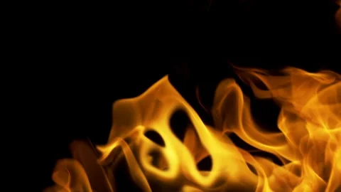 Real Ground Fire Burning with Flames and Smoke – Cinematic Fire Background Video stock 343554090