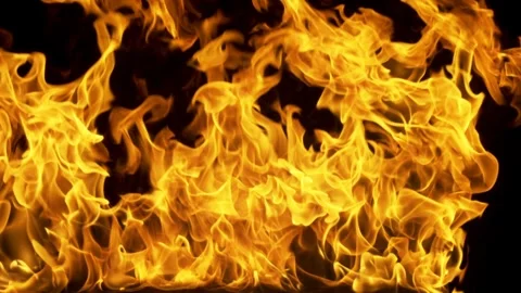 Real Ground Fire Burning with Flames and Smoke – Cinematic Fire Background Vidéo 343554278