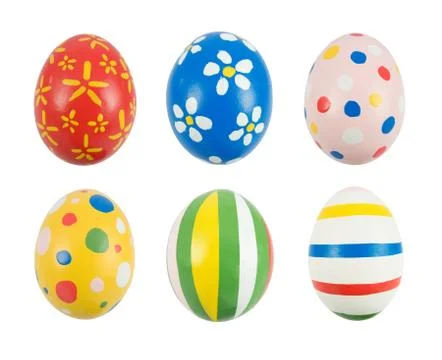 Real hand painted easter eggs Stock Photos