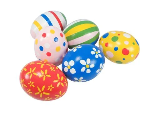 Real hand painted easter eggs Stock Photos
