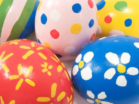 Real hand painted easter eggs Stock Photos