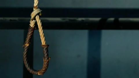 A real hanging rope. 4K Stock Footage 324851158