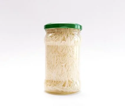 Real Isolated Celery Root Salad Preserve In Glass Jar With Screw Metal Cap On Stock Photos