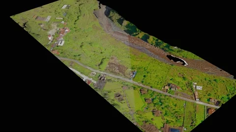 Real life 3d model scan converting from complex shape into a 2d area and Video stock 150202972