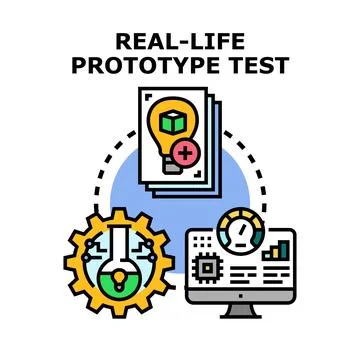 Real life prototype test innovating development process Stock Illustration