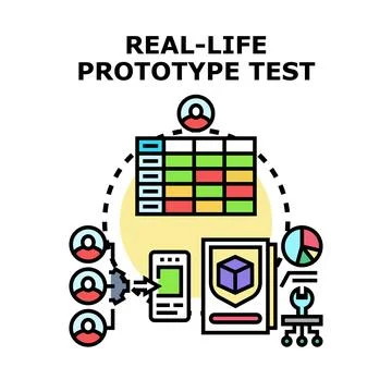 Real life prototype test with user feedback Stock Illustration
