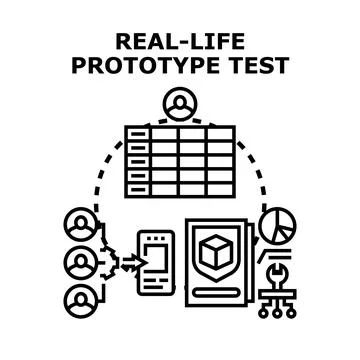 Real life prototype test with user feedback 库存插图