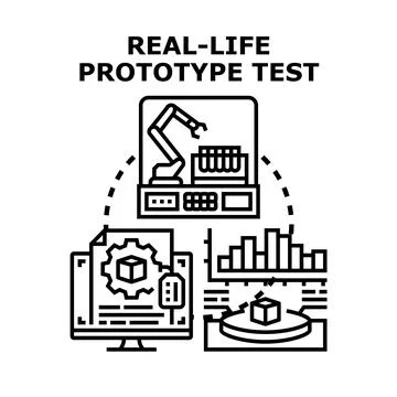 Real life prototype testing and product development process 库存插图