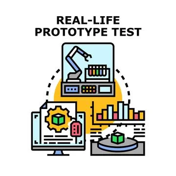 Real life prototype testing and product development process Stock Illustration