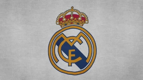 Real madrid flag waving at mid speed (full screen) close up Stock Footage 137598182