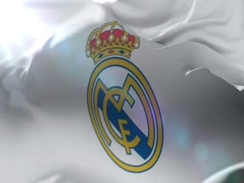 Real Madrid Football Club Flag Loop Stock Footage