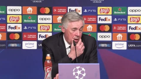 Real Madrid's coach backs decision to disallow RB Leipzig goal, GERMANY, DE - 14 Stock Footage 264553135