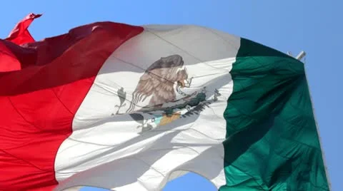 Real Mexican Flag Stock Footage 10699560