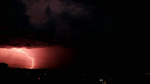 Real night flashes of lightning during a thunderstorm. Stock Footage 137330780