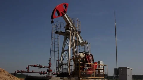 Real oil rig Stock Footage 52026583