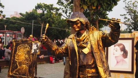 Real Painter statue Stock Photos