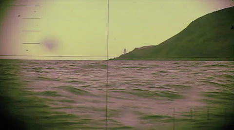 Real periscope view from a submarine Stock Footage 24692859