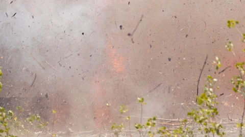 Real Powerful Explosion Near The Building Stock Footage 280085189