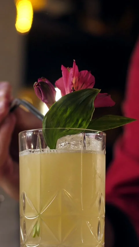 A real professional bartender creating a cocktail. Stock Footage 305257006