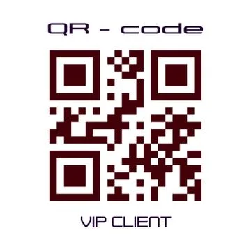 Real QR code sale - VIP CLIENT. Logo, sticker for a store, website, or app. Stock Illustration