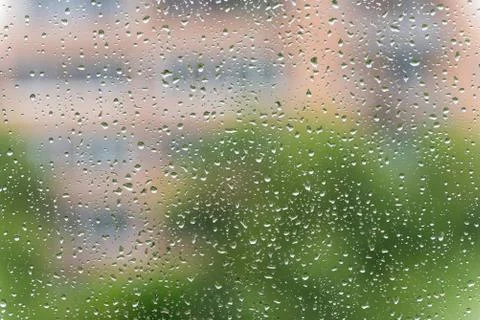 Real rain drops on the window Stock Photos