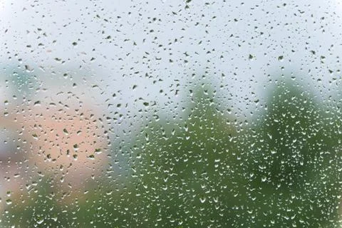 Real rain drops on the window Stock Photos