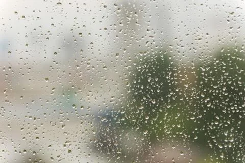 Real rain drops on the window Stock Photos
