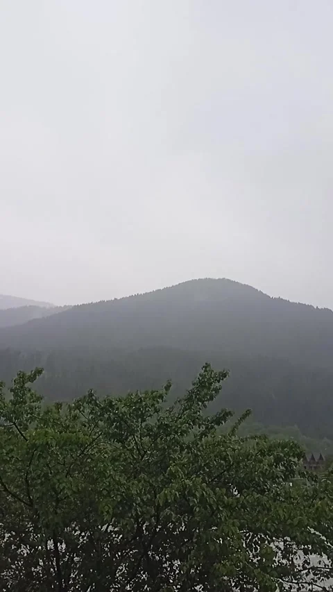 Real Rain Falling on Misty Kashmir Mountain Range | KSH-RAN-2026-06 Stock Footage 337227130