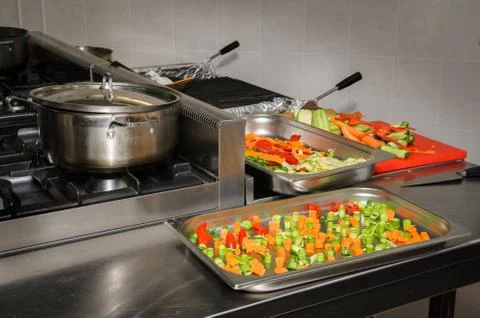 Real restaurant kitchen Stock Photos