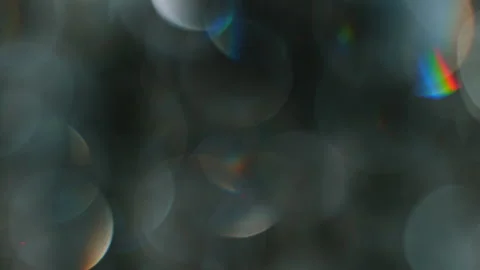 Real Shooted Cinematic Light Bokeh Overlay on Black Background in Slow Motion. Stock Footage 341242975