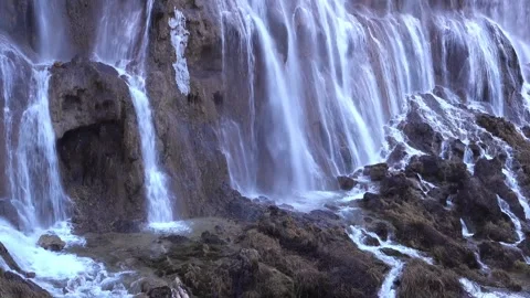 Real Shot of Cascade Water Landscape in Jiuzhaigou Sichuan China 動画素材 336888074