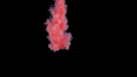 Real shot red paint drops in water. Ink swirling underwater. Cloud of ink 库存影片 114140539