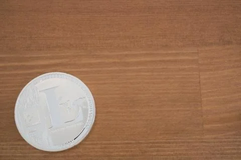 Real silver Litecoin background Stock Photos