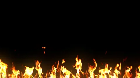 Real Slow Fire with Alpha Mat Full HD Stock Footage 1044194